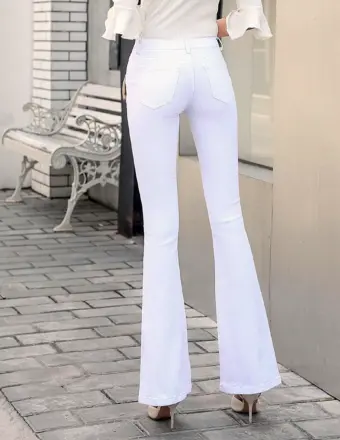 Белые брюки клеш женские