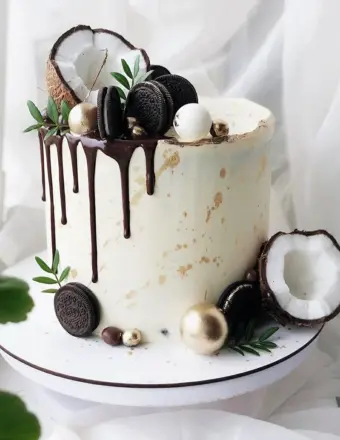 Декор для шоколадного кокосового торта