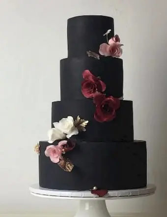 Свадебный торт двухъярусный велюр